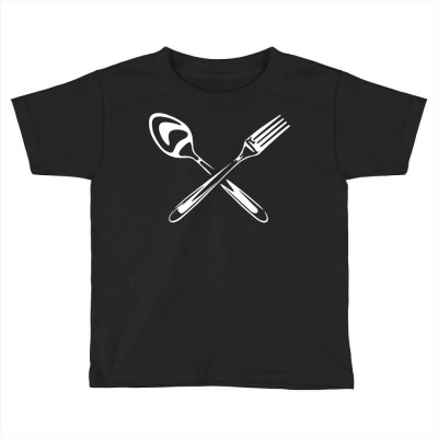 Crossed Spoon And Fork Funny Chef Cooking Fan Cook T Shirt Toddler T-shirt Designed By Valentinakeaton