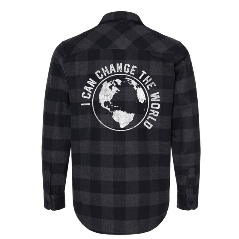 Womens I Can Change The World Earth Day And Peace V-neck Flannel Shirt by rastyrocl | Artistshot