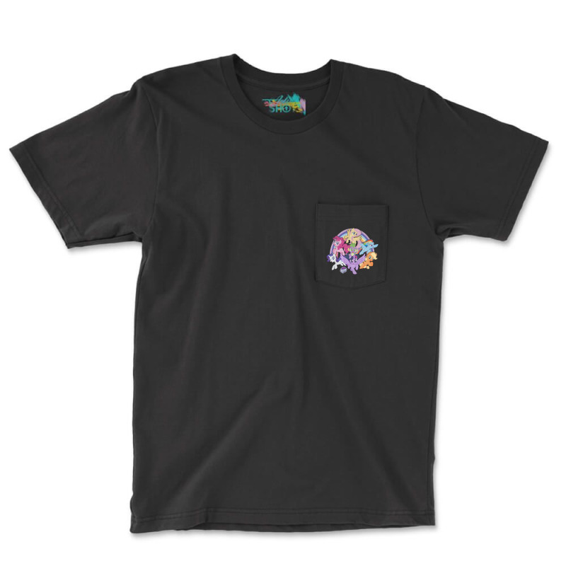 My Little Pony Friendship Is Magic Rainbow Pony Group Shot Pocket T-shirt | Artistshot