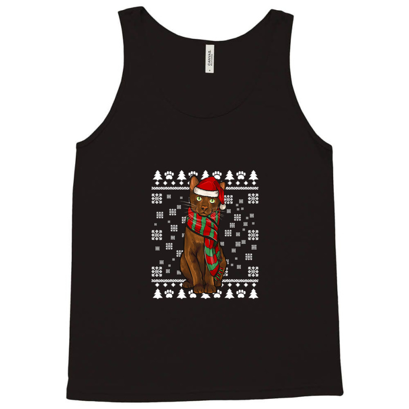 Havana Brown Cat Santa Hat Xmas Ugly 1 Tank Top | Artistshot