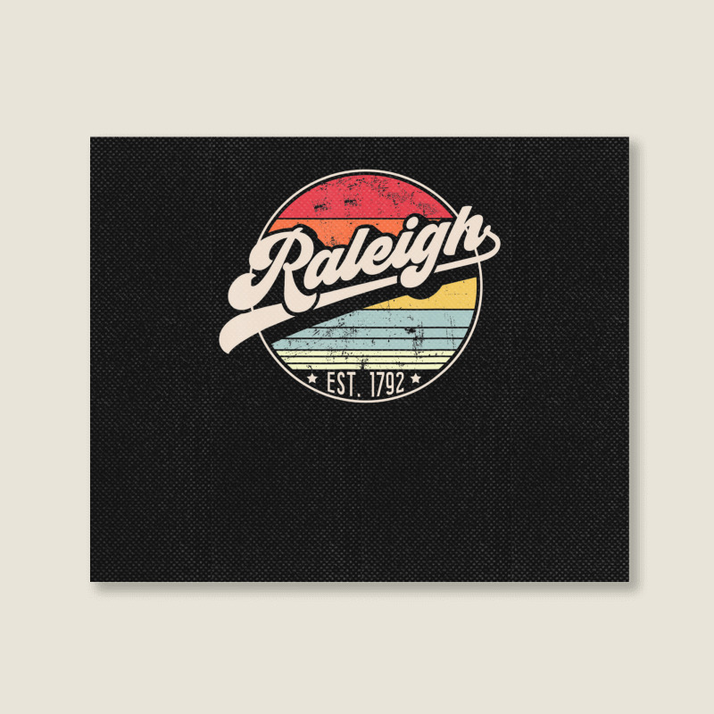 Hot Trend Retro Raleigh Nc Home City 70s Style Sunset Landscape Canvas Print | Artistshot