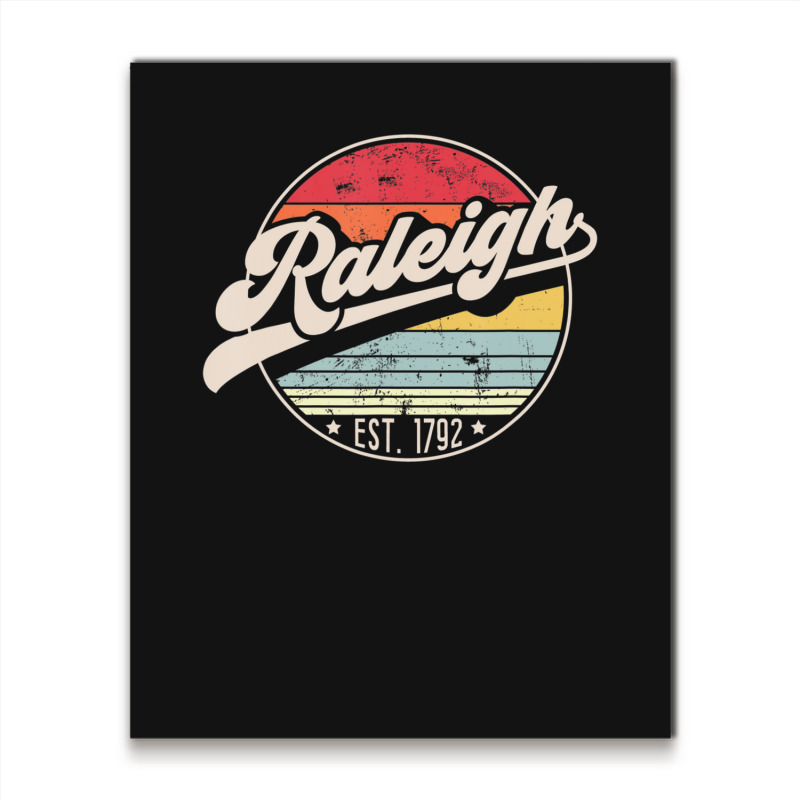 Hot Trend Retro Raleigh Nc Home City 70s Style Sunset Metal Print Vertical | Artistshot