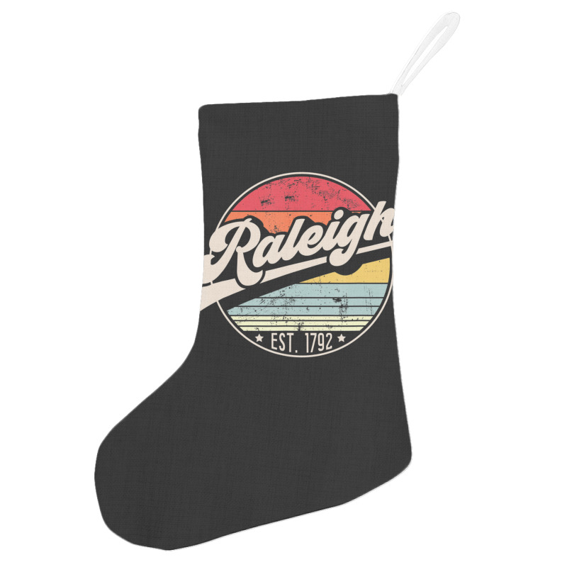 Hot Trend Retro Raleigh Nc Home City 70s Style Sunset Holiday Stocking | Artistshot