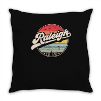 Hot Trend Retro Raleigh Nc Home City 70s Style Sunset Throw Pillow | Artistshot