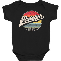 Hot Trend Retro Raleigh Nc Home City 70s Style Sunset Baby Bodysuit | Artistshot