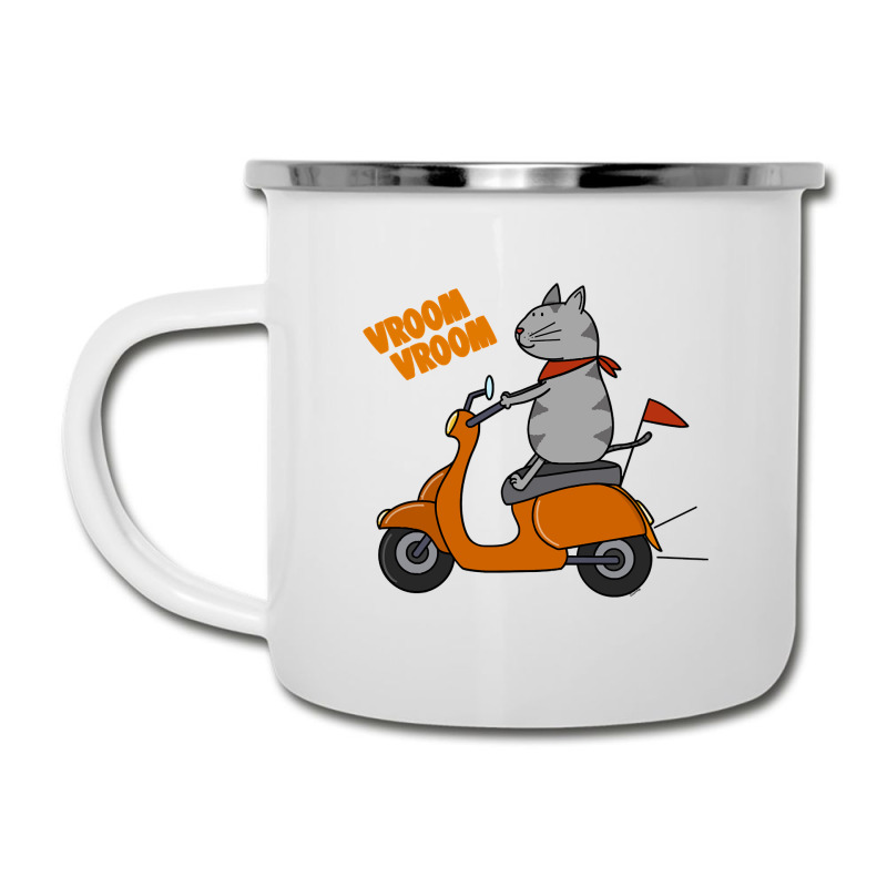 Trending Grey Cat On A Scooter Camper Cup | Artistshot