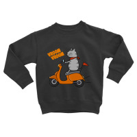 Trending Grey Cat On A Scooter Toddler Sweatshirt | Artistshot