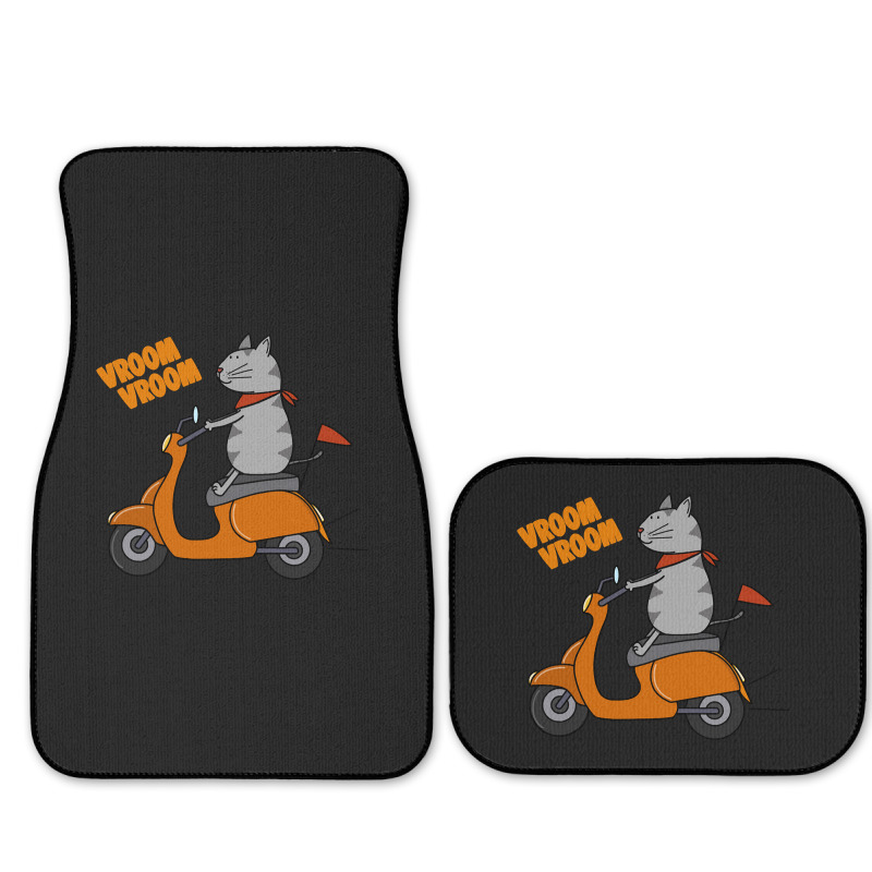 Trending Grey Cat On A Scooter Full Set Car Mats | Artistshot