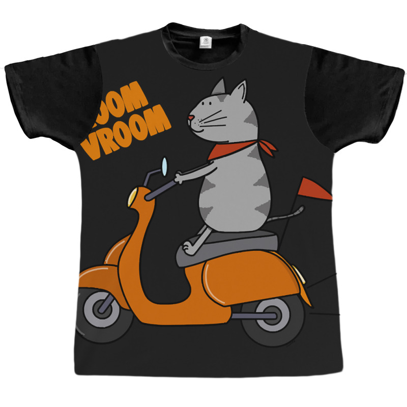 Trending Grey Cat On A Scooter Graphic T-shirt | Artistshot