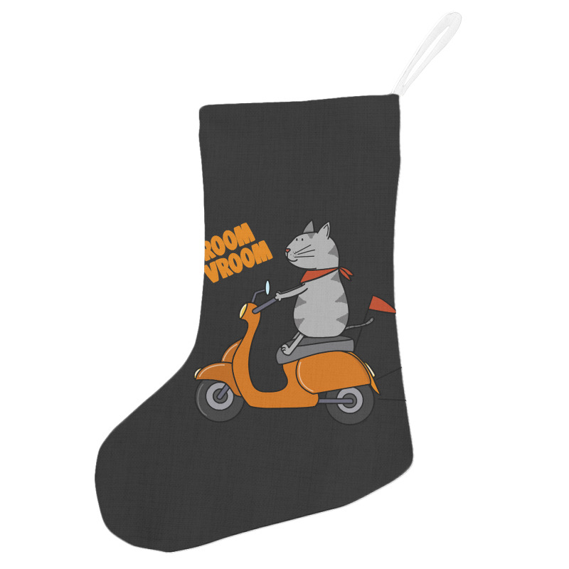 Trending Grey Cat On A Scooter Holiday Stocking | Artistshot