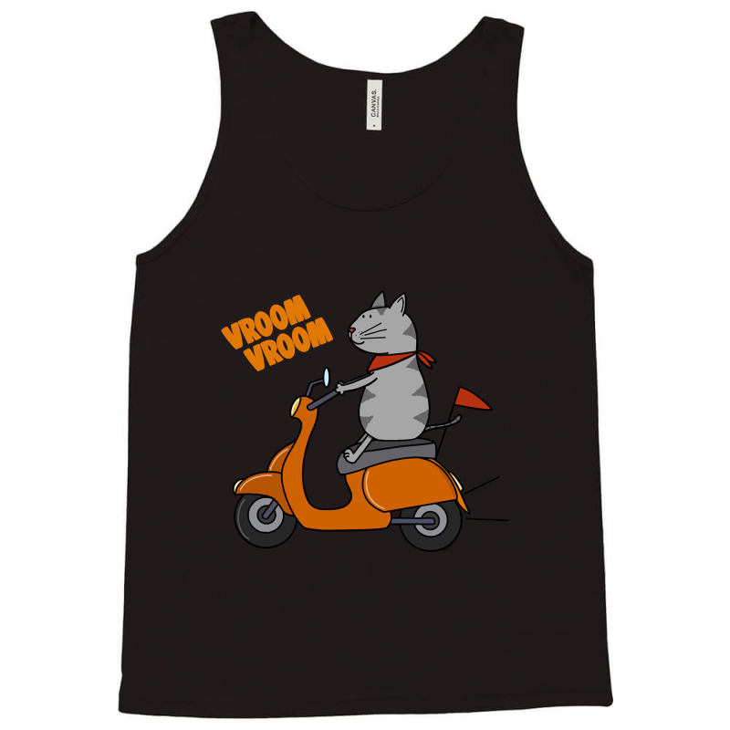 Trending Grey Cat On A Scooter Tank Top | Artistshot