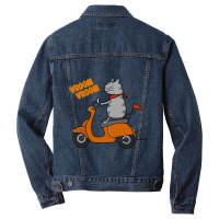 Trending Grey Cat On A Scooter Men Denim Jacket | Artistshot