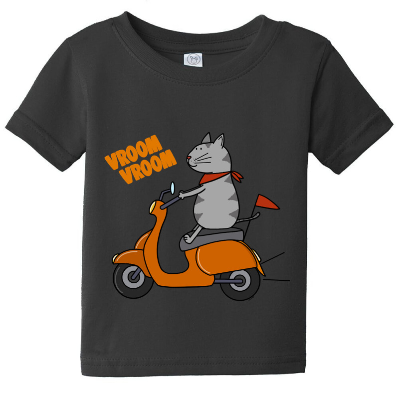 Trending Grey Cat On A Scooter Baby Tee | Artistshot