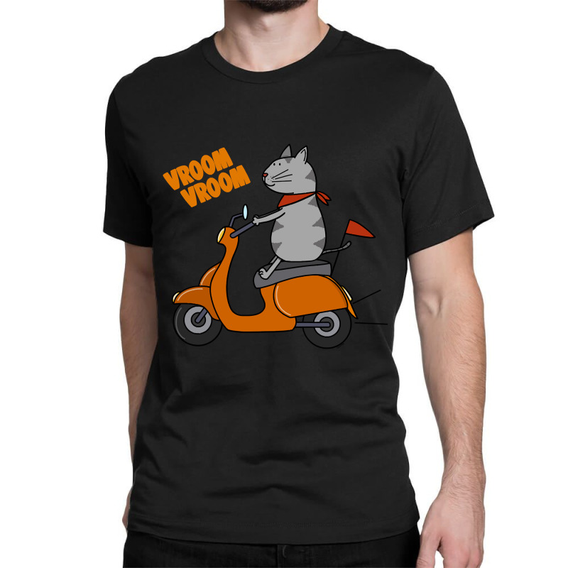 Trending Grey Cat On A Scooter Classic T-shirt | Artistshot