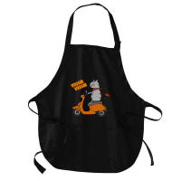 Trending Grey Cat On A Scooter Medium-length Apron | Artistshot