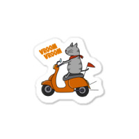 Trending Grey Cat On A Scooter Sticker | Artistshot