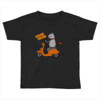 Trending Grey Cat On A Scooter Toddler T-shirt | Artistshot