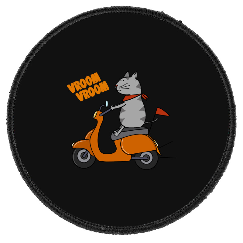 Trending Grey Cat On A Scooter Round Patch | Artistshot