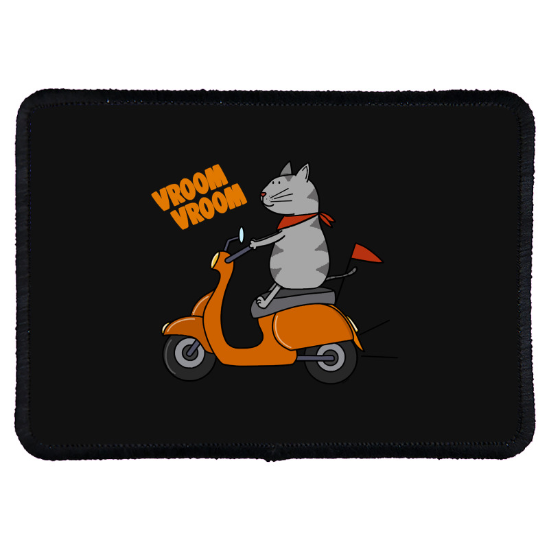 Trending Grey Cat On A Scooter Rectangle Patch | Artistshot