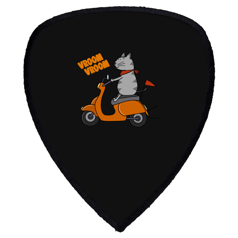 Trending Grey Cat On A Scooter Shield S Patch | Artistshot