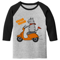 Trending Grey Cat On A Scooter Youth 3/4 Sleeve | Artistshot