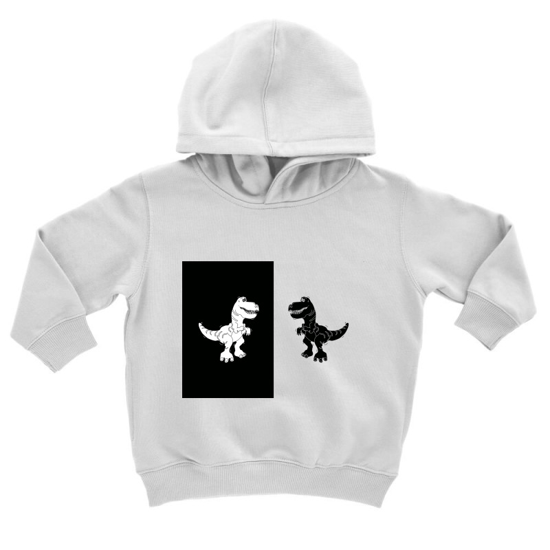 Cute Monochrome Dinosaur Illustration For Kids High Contrast Card Toddler Hoodie | Artistshot