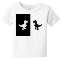 Cute Monochrome Dinosaur Illustration For Kids High Contrast Card Baby Tee | Artistshot