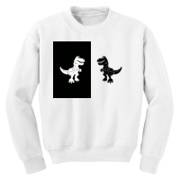 Cute Monochrome Dinosaur Illustration For Kids High Contrast Card Youth Sweatshirt | Artistshot