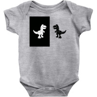 Cute Monochrome Dinosaur Illustration For Kids High Contrast Card Baby Bodysuit | Artistshot