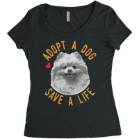 Limited Edition Adopt A Dog Save A Life Rescue Pomeranian Women's Triblend Scoop T-shirt | Artistshot