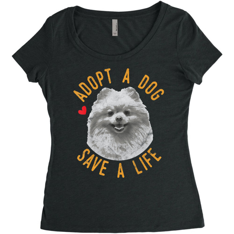 Limited Edition Adopt A Dog Save A Life Rescue Pomeranian Women's Triblend Scoop T-shirt by michealyoungerlk01 | Artistshot