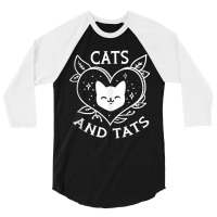 Funny Cats And Tats Product   Tattoo Art Design Tank Top 3/4 Sleeve Shirt | Artistshot