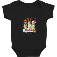 Cute Alaskan Malamute Santa Hat Baby Bodysuit | Artistshot