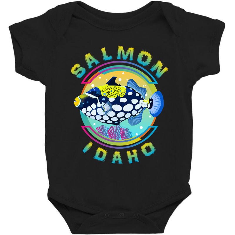 Trending Salmon Idaho Fishing Town, Clown Triggerfish With Colorful Pa Baby Bodysuit by laurynvanhoose | Artistshot