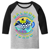 Trending Salmon Idaho Fishing Town, Clown Triggerfish With Colorful Pa Youth 3/4 Sleeve | Artistshot