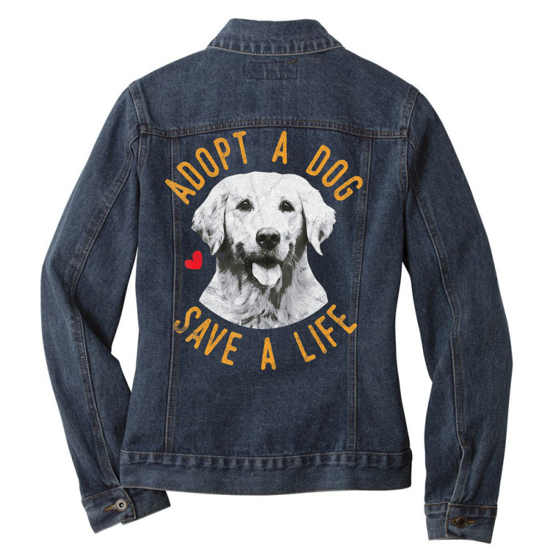 Limited Edition Adopt A Dog Save A Life Rescue Retrievers Ladies Denim Jacket by michealyoungerlk01 | Artistshot