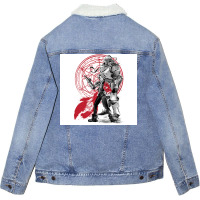 Brotherhood Sumie Poster Love Unisex Sherpa-lined Denim Jacket | Artistshot