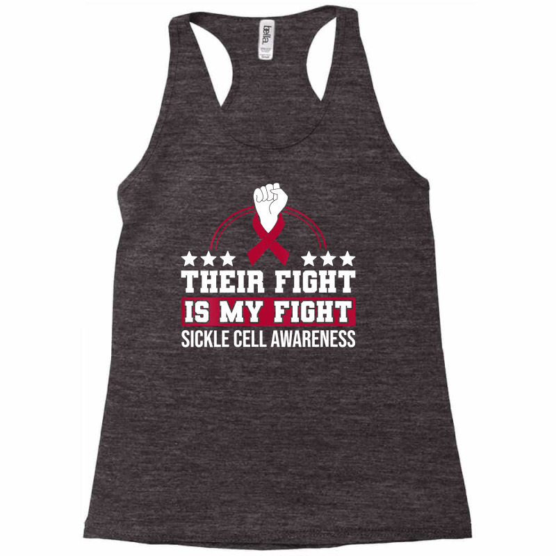 Womens Their Fight Is My Fight Sickle Cell Awareness Vneck Racerback Tank by BarbaraArtist | Artistshot