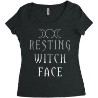 Funny Wiccan Goddess Moon Resting Witch Face Pagan Gift Tank Top Women's Triblend Scoop T-shirt | Artistshot