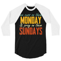 Womens We Cuss On Them Monday   Pray On Them Sundays Funny Vneck 3/4 Sleeve Shirt | Artistshot