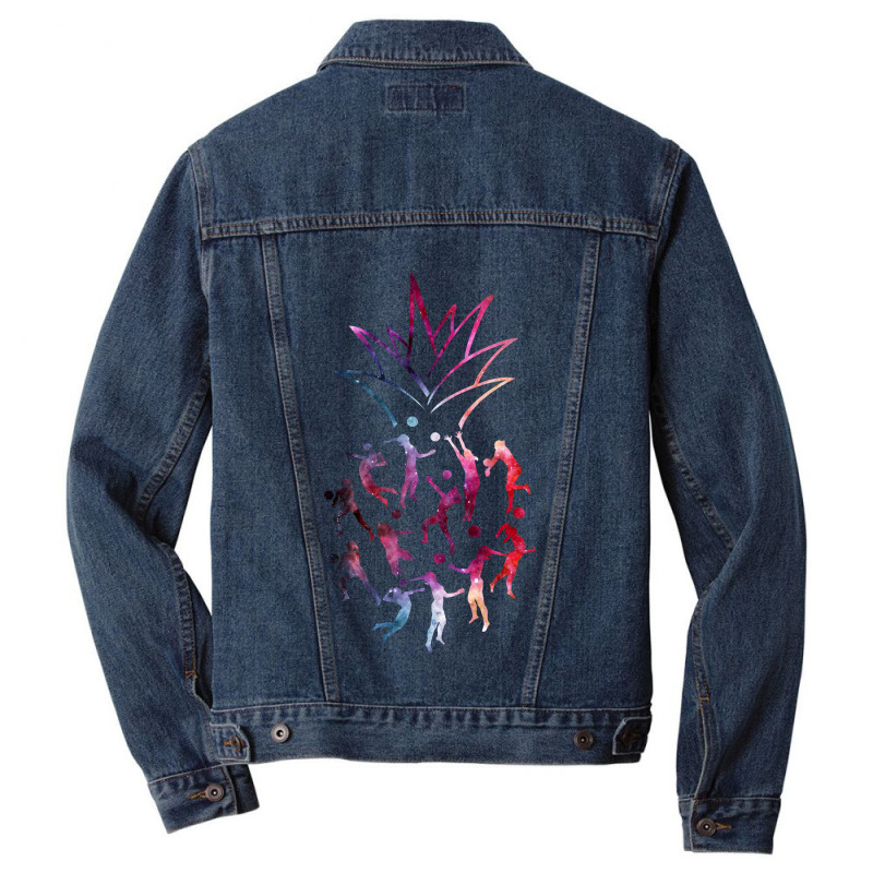 Volleyball Pineapple Galaxy Men Denim Jacket | Artistshot