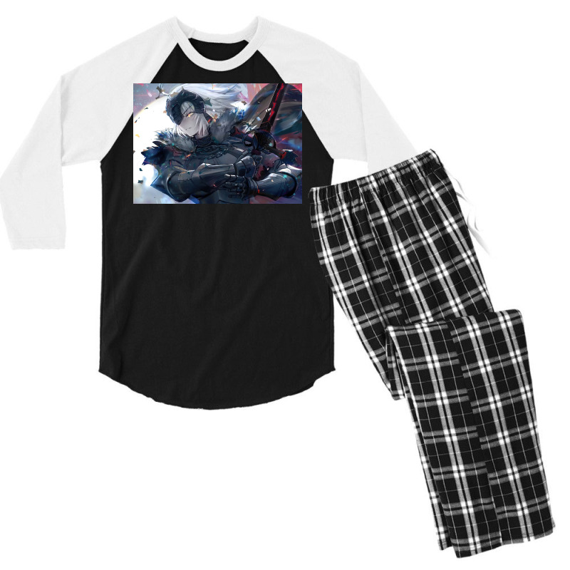 Fate Jeanne D Arc Poster Girl Men's 3/4 Sleeve Pajama Set by msanziklenarn | Artistshot