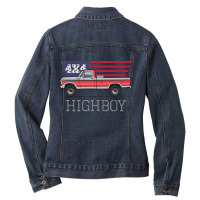 Highboy Combination Tu Tone Silver And Red Ladies Denim Jacket | Artistshot