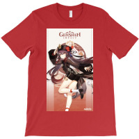 Genshin Impact Hu Tao Poster Red T-shirt | Artistshot