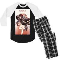 Genshin Impact Hu Tao Poster Red Men's 3/4 Sleeve Pajama Set | Artistshot