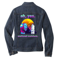 Hot Trend Ah Yes Enslaved Moisture Dank Retro 80s Vaporwave Ladies Denim Jacket | Artistshot