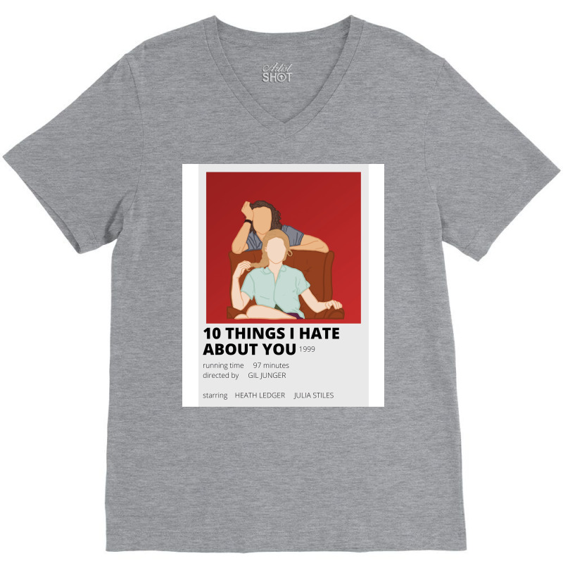 10 Things I Hate About You Minimalist Poster V-neck Tee | Artistshot