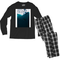 Aerial Of A Lone Humpback Whale In Front Of An Iceberg In Greenland Men's Long Sleeve Pajama Set | Artistshot