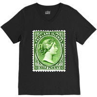 Vintage Falkland Islands Postage Stamp Design Love V-neck Tee | Artistshot