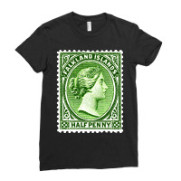 Vintage Falkland Islands Postage Stamp Design Love Ladies Fitted T-shirt | Artistshot